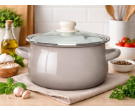 Altom Garnek emaliowany 20cm z pokrywą szklaną 2,7l taupe - 1580545 - zdjęcie 4